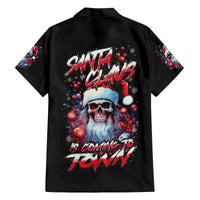 Skull Santa Claus Family Matching Puletasi Dress and Hawaiian Shirt Santa Claus Is Coming To Town - Wonder Print Shop