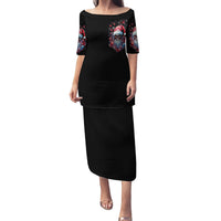 Skull Santa Claus Family Matching Puletasi Dress and Hawaiian Shirt Santa Claus Is Coming To Town - Wonder Print Shop
