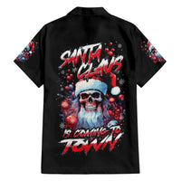 Skull Santa Claus Hawaiian Shirt Santa Claus Is Coming To Town - Wonder Print Shop