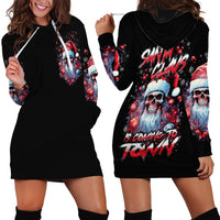 Skull Santa Claus Hoodie Dress Santa Claus Is Coming To Town - Wonder Print Shop