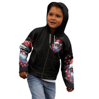 Skull Santa Claus Kid Hoodie Santa Claus Is Coming To Town - Wonder Print Shop