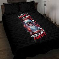 Skull Santa Claus Quilt Bed Set Santa Claus Is Coming To Town - Wonder Print Shop