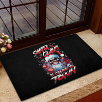 Skull Santa Claus Rubber Doormat Santa Claus Is Coming To Town - Wonder Print Shop