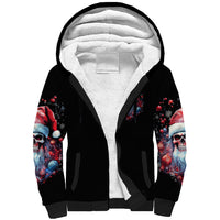 Skull Santa Claus Sherpa Hoodie Santa Claus Is Coming To Town - Wonder Print Shop