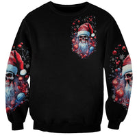 Skull Santa Claus Sweatshirt Santa Claus Is Coming To Town - Wonder Print Shop