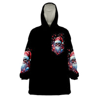 Skull Santa Claus Wearable Blanket Hoodie Santa Claus Is Coming To Town - Wonder Print Shop