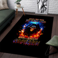 Flame Skull Area Rug When I Was Born The Devil Said Competition - Wonder Print Shop
