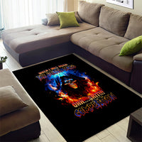 Flame Skull Area Rug When I Was Born The Devil Said Competition - Wonder Print Shop