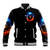 Flame Skull Baseball Jacket When I Was Born The Devil Said Competition - Wonder Print Shop