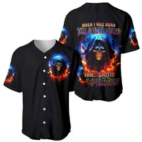 Flame Skull Baseball Jersey When I Was Born The Devil Said Competition - Wonder Print Shop
