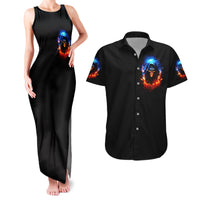 Flame Skull Couples Matching Tank Maxi Dress and Hawaiian Shirt When I Was Born The Devil Said Competition - Wonder Print Shop