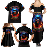 Flame Skull Family Matching Summer Maxi Dress and Hawaiian Shirt When I Was Born The Devil Said Competition - Wonder Print Shop