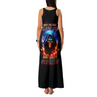 Flame Skull Family Matching Tank Maxi Dress and Hawaiian Shirt When I Was Born The Devil Said Competition - Wonder Print Shop