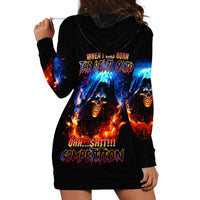 Flame Skull Hoodie Dress When I Was Born The Devil Said Competition - Wonder Print Shop