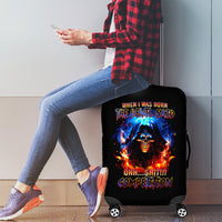 Flame Skull Luggage Cover When I Was Born The Devil Said Competition - Wonder Print Shop