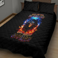 Flame Skull Quilt Bed Set When I Was Born The Devil Said Competition - Wonder Print Shop