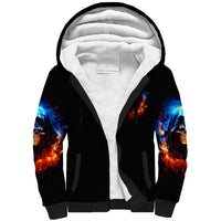 Flame Skull Sherpa Hoodie When I Was Born The Devil Said Competition - Wonder Print Shop
