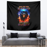 Flame Skull Tapestry When I Was Born The Devil Said Competition - Wonder Print Shop