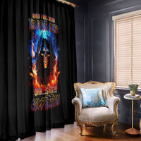 Flame Skull Window Curtain When I Was Born The Devil Said Competition - Wonder Print Shop
