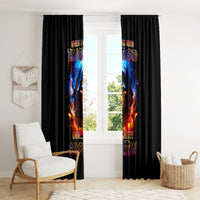 Flame Skull Window Curtain When I Was Born The Devil Said Competition - Wonder Print Shop