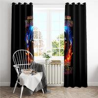 Flame Skull Window Curtain When I Was Born The Devil Said Competition - Wonder Print Shop