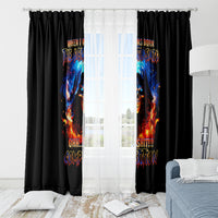 Flame Skull Window Curtain When I Was Born The Devil Said Competition - Wonder Print Shop