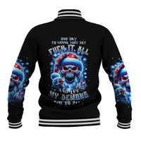 Skull Santa Claus Baseball Jacket One Day Say Fuck Itt All And Let My Demons Out - Wonder Print Shop