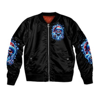 Skull Santa Claus Bomber Jacket One Day Say Fuck Itt All And Let My Demons Out - Wonder Print Shop