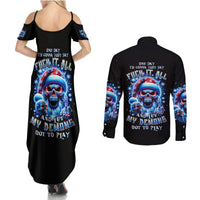Skull Santa Claus Couples Matching Summer Maxi Dress and Long Sleeve Button Shirt One Day Say Fuck Itt All And Let My Demons Out - Wonder Print Shop