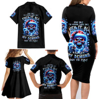 Skull Santa Claus Family Matching Long Sleeve Bodycon Dress and Hawaiian Shirt One Day Say Fuck Itt All And Let My Demons Out - Wonder Print Shop