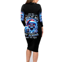 Skull Santa Claus Family Matching Long Sleeve Bodycon Dress and Hawaiian Shirt One Day Say Fuck Itt All And Let My Demons Out - Wonder Print Shop