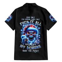 Skull Santa Claus Family Matching Mermaid Dress and Hawaiian Shirt One Day Say Fuck Itt All And Let My Demons Out - Wonder Print Shop
