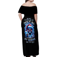 Skull Santa Claus Family Matching Off Shoulder Maxi Dress and Hawaiian Shirt One Day Say Fuck Itt All And Let My Demons Out - Wonder Print Shop