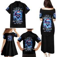 Skull Santa Claus Family Matching Puletasi Dress and Hawaiian Shirt One Day Say Fuck Itt All And Let My Demons Out - Wonder Print Shop