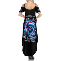 Skull Santa Claus Family Matching Summer Maxi Dress and Hawaiian Shirt One Day Say Fuck Itt All And Let My Demons Out - Wonder Print Shop