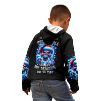 Skull Santa Claus Kid Hoodie One Day Say Fuck Itt All And Let My Demons Out - Wonder Print Shop