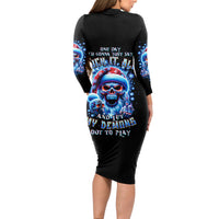 Skull Santa Claus Long Sleeve Bodycon Dress One Day Say Fuck Itt All And Let My Demons Out - Wonder Print Shop