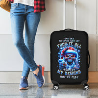 Skull Santa Claus Luggage Cover One Day Say Fuck Itt All And Let My Demons Out - Wonder Print Shop
