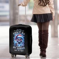 Skull Santa Claus Luggage Cover One Day Say Fuck Itt All And Let My Demons Out - Wonder Print Shop
