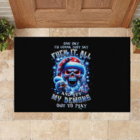 Skull Santa Claus Rubber Doormat One Day Say Fuck Itt All And Let My Demons Out - Wonder Print Shop