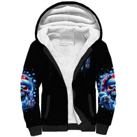 Skull Santa Claus Sherpa Hoodie One Day Say Fuck Itt All And Let My Demons Out - Wonder Print Shop