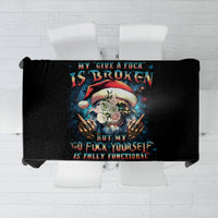 Skull Santa Claus Tablecloth My Give A Fuck Is Broken My Go Fuck Yourself - Wonder Print Shop