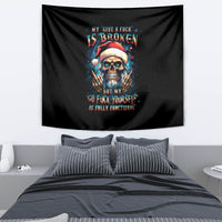 Skull Santa Claus Tapestry My Give A Fuck Is Broken My Go Fuck Yourself - Wonder Print Shop