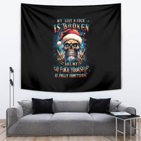 Skull Santa Claus Tapestry My Give A Fuck Is Broken My Go Fuck Yourself - Wonder Print Shop