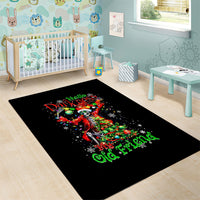 Skeleton Santa Claus Area Rug Hello Darkness My Old Friend - Wonder Print Shop