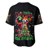 Skeleton Santa Claus Baseball Jersey Hello Darkness My Old Friend - Wonder Print Shop