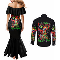 skeleton-santa-claus-couples-matching-mermaid-dress-and-long-sleeve-button-shirt-hello-darkness-my-old-friend
