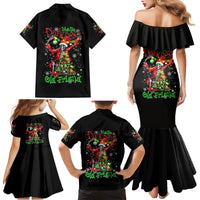 Skeleton Santa Claus Family Matching Mermaid Dress and Hawaiian Shirt Hello Darkness My Old Friend - Wonder Print Shop