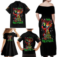 Skeleton Santa Claus Family Matching Off Shoulder Maxi Dress and Hawaiian Shirt Hello Darkness My Old Friend - Wonder Print Shop