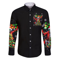 Skeleton Santa Claus Family Matching Puletasi Dress and Hawaiian Shirt Hello Darkness My Old Friend - Wonder Print Shop